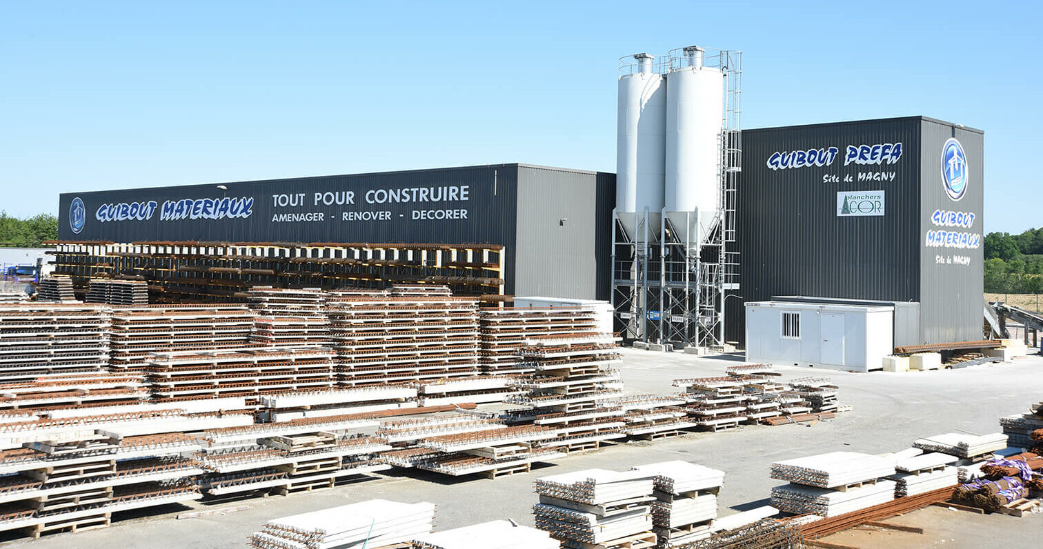 Usine de production préfa Béton GUIBOUT PREFA BETON MAGNY LE DESERT